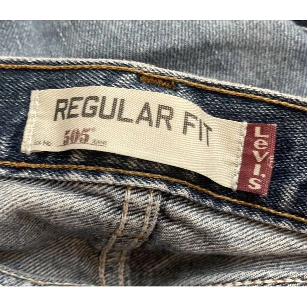 Levi's 505 Denim Jeans Men's 36x29 Regular Fit Straight Leg Med Wash Relaxed 1
